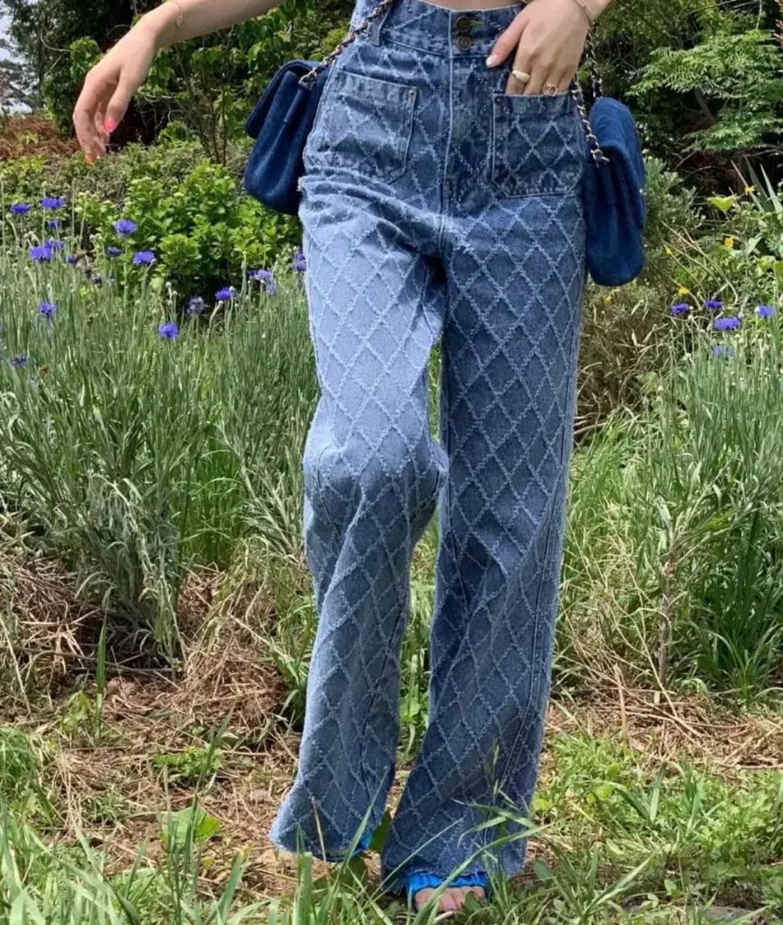 (s) 서쿠키 하이웨스트 체크진 팬츠 상품이미지3