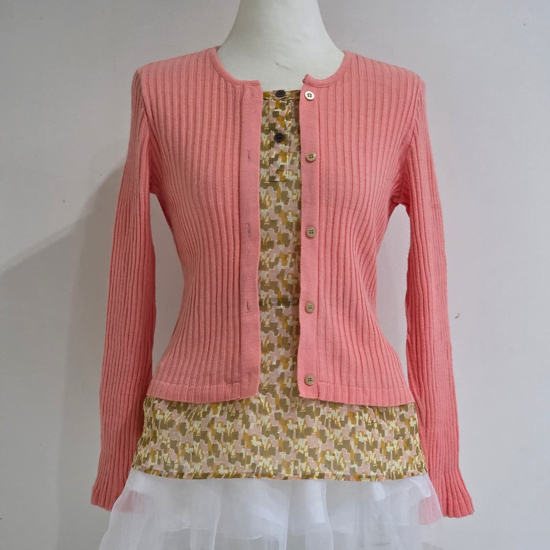 모리걸st  레이어드 골지니트가디건블라우스 상품이미지2