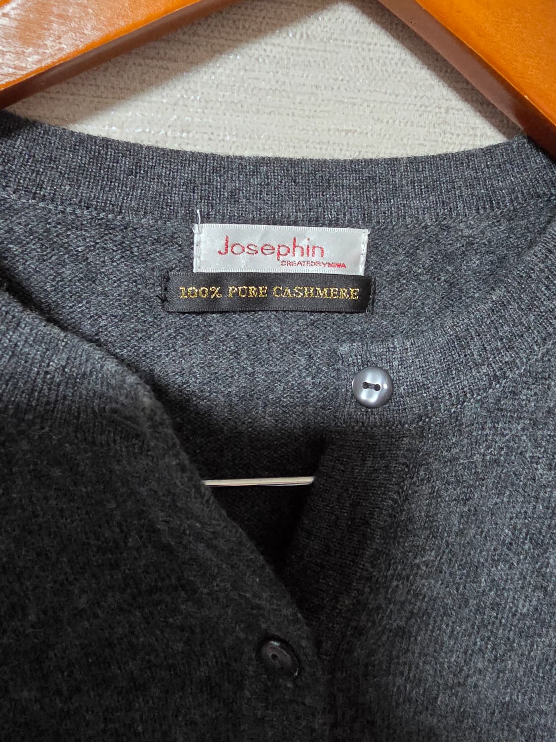 진회색 캐시미어 100% 가디건 상품이미지4