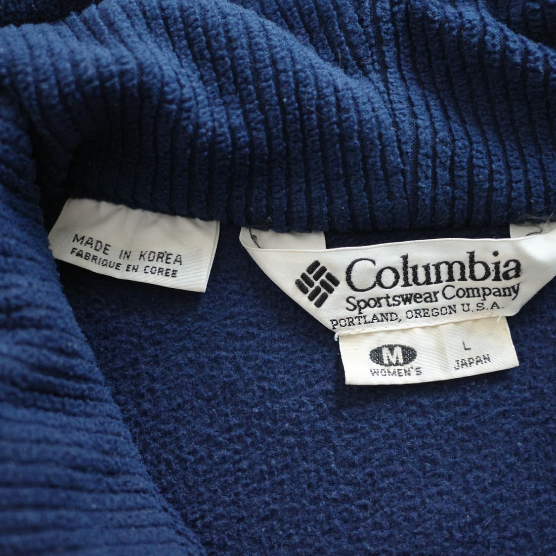 90s 컬럼비아 딥네이비 플리스 집업 재킷 상품이미지5