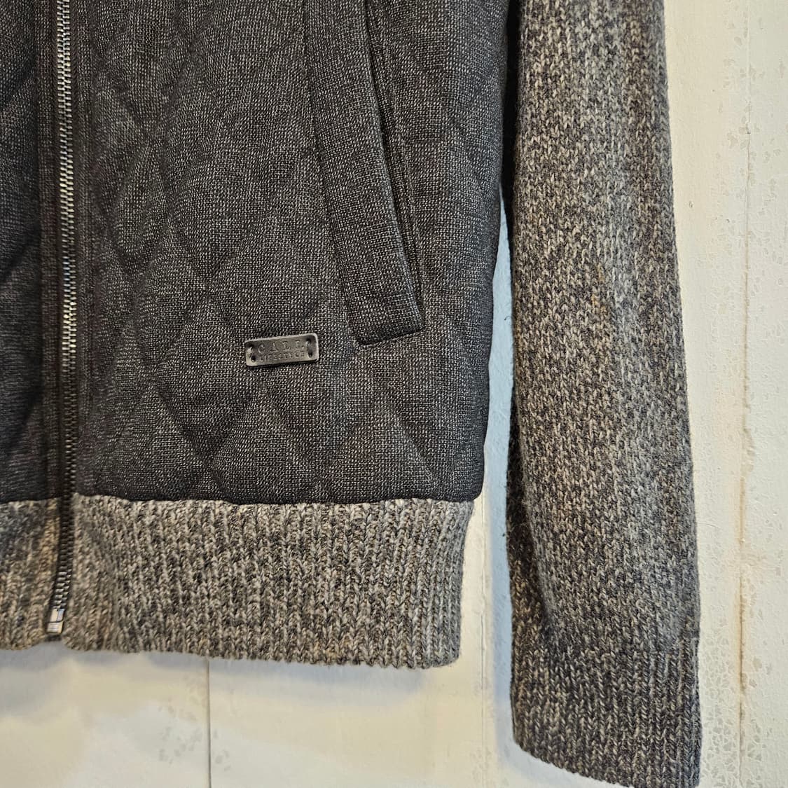 100(L)행텐 퀄팅 니트 집업 자켓 상품이미지3