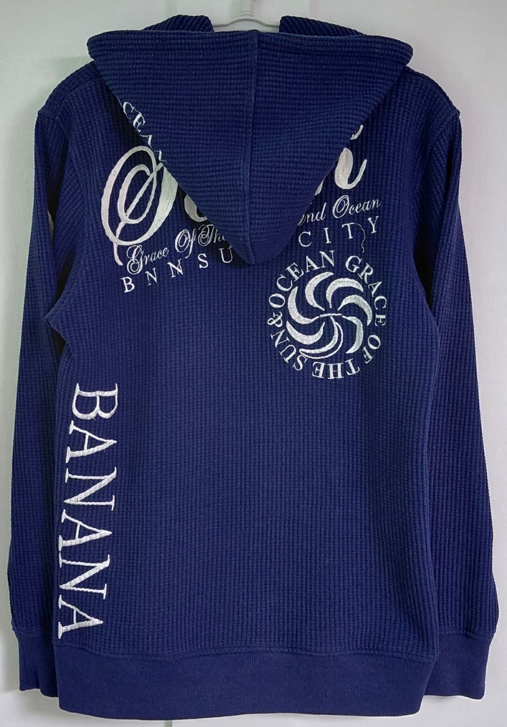 [L] Banana Seven 빅로고 와플 후드티 - 네이비 상품이미지7