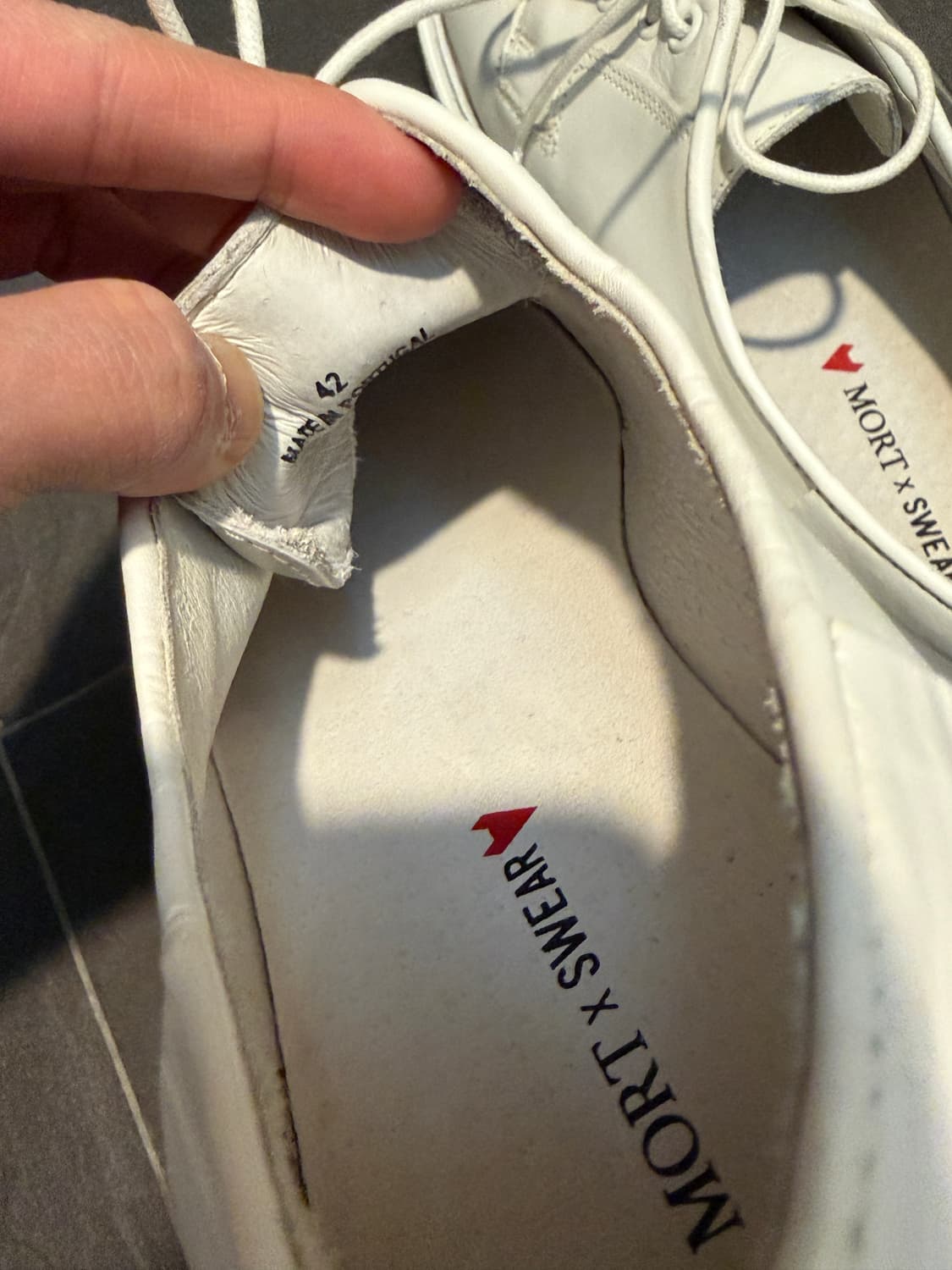 MORT × SWEAR 화이트 레더 더비 상품이미지3