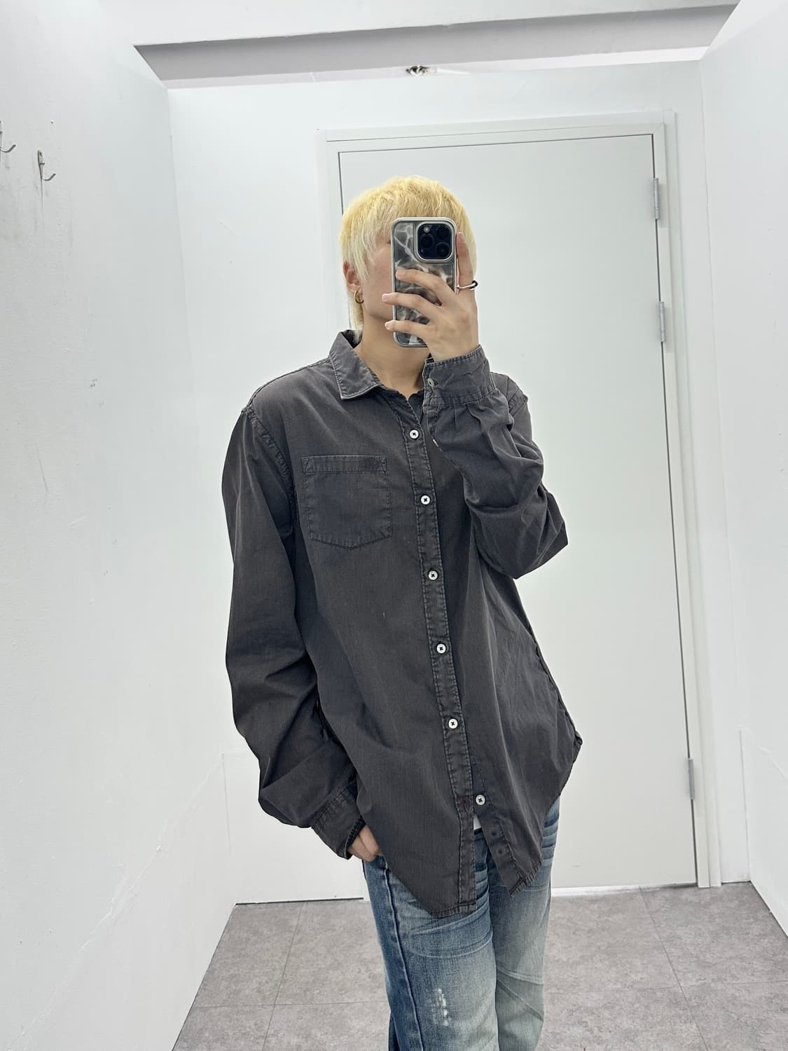 Napapijri washed brown side detail shirt 상품이미지2