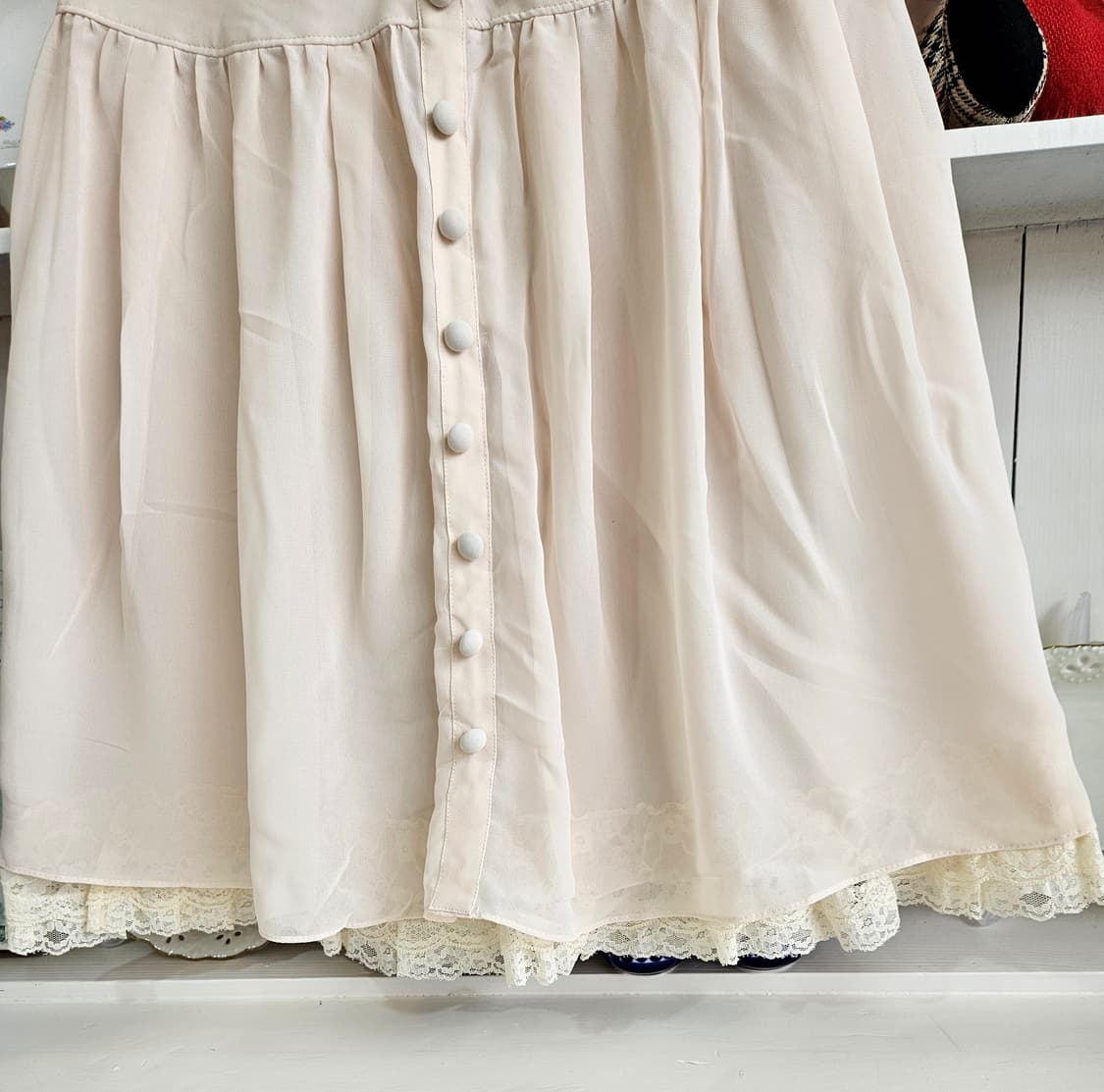 (LEST ROSE) 쉬폰 레이스 스커트 상품이미지3