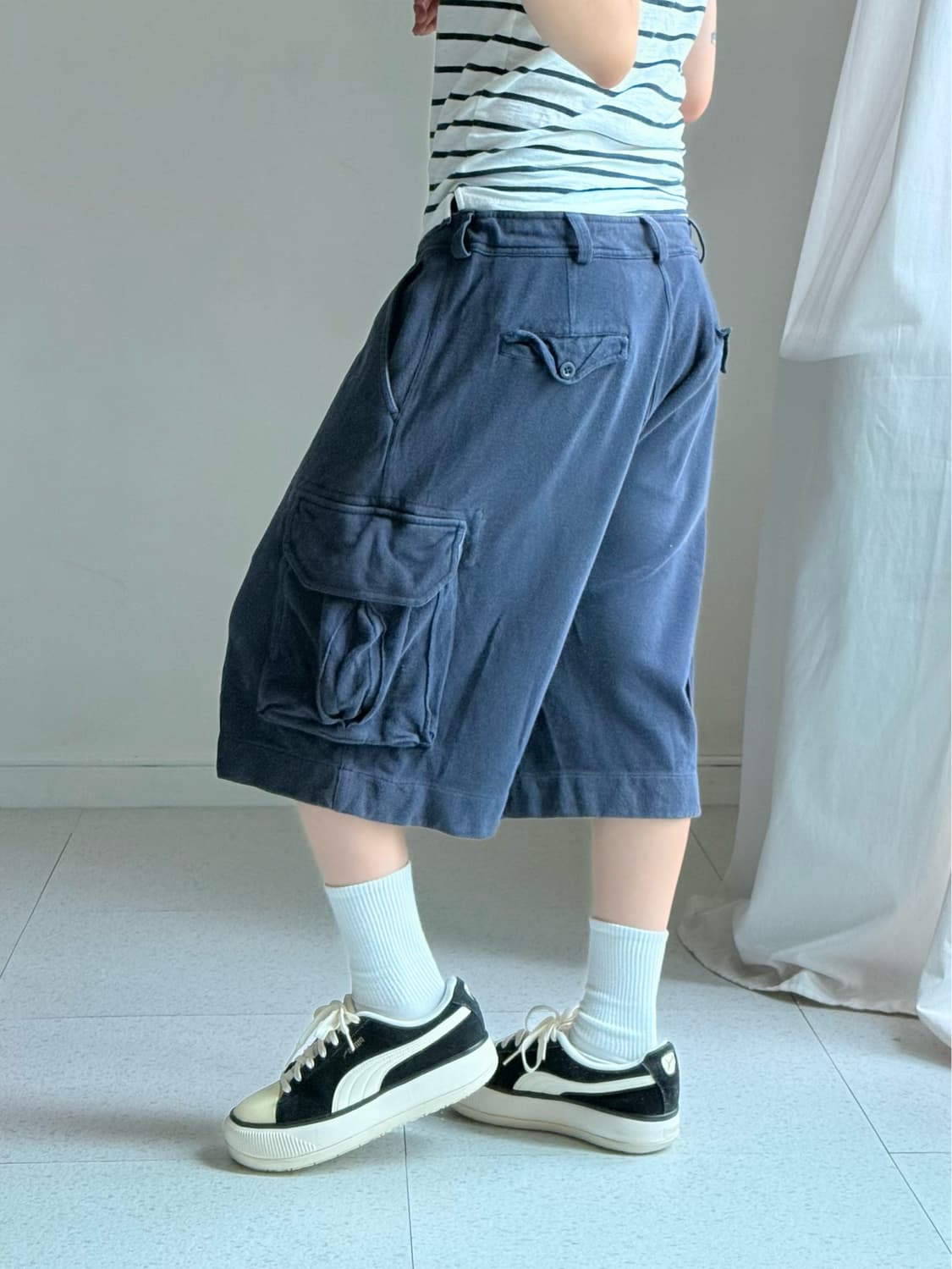 폴로 네이비 코튼 카고 버뮤다 팬츠 상품이미지3