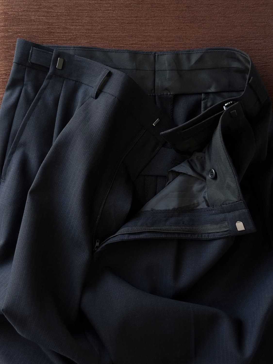 Light wool cotton snap belted trouser 상품이미지3