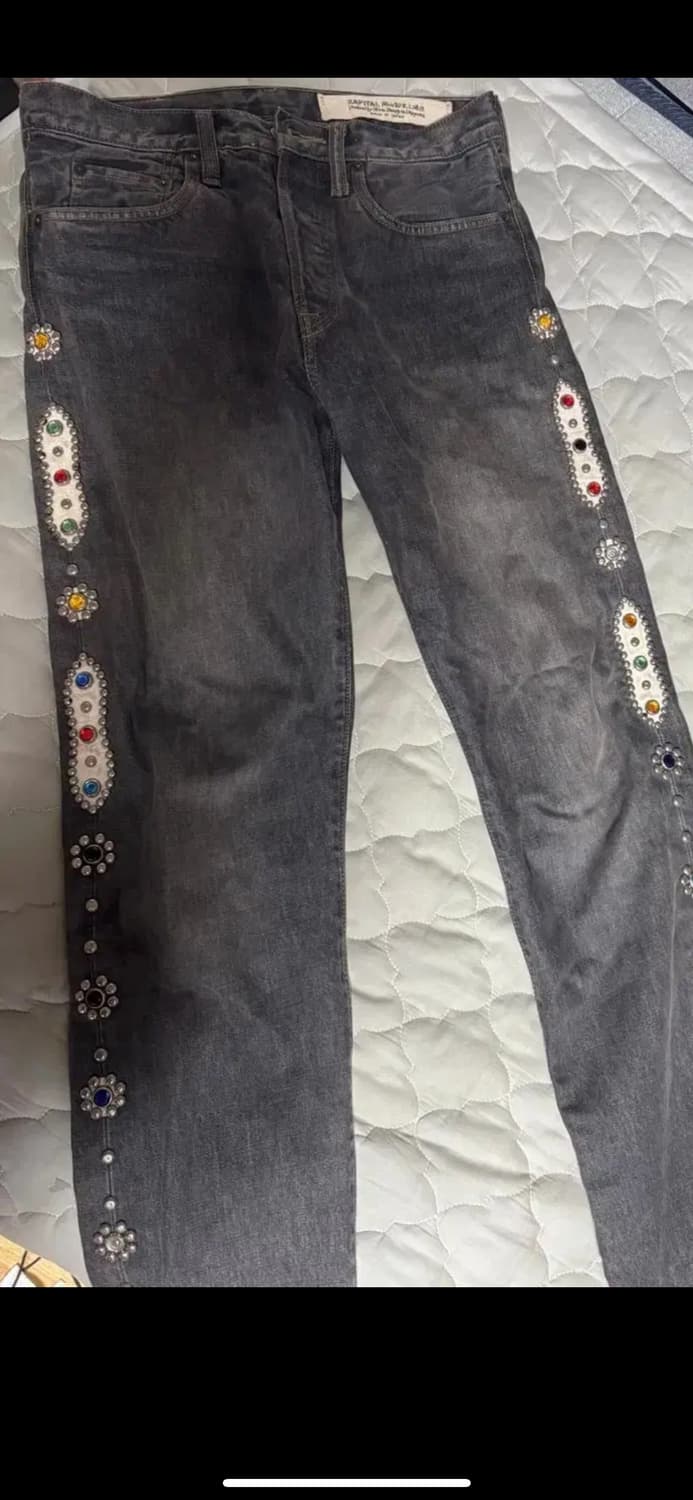 급처) 캐피탈 14온즈 데님 5P 몽키 시스코 잼스톤 팬츠 블랙 (30) 상품이미지2