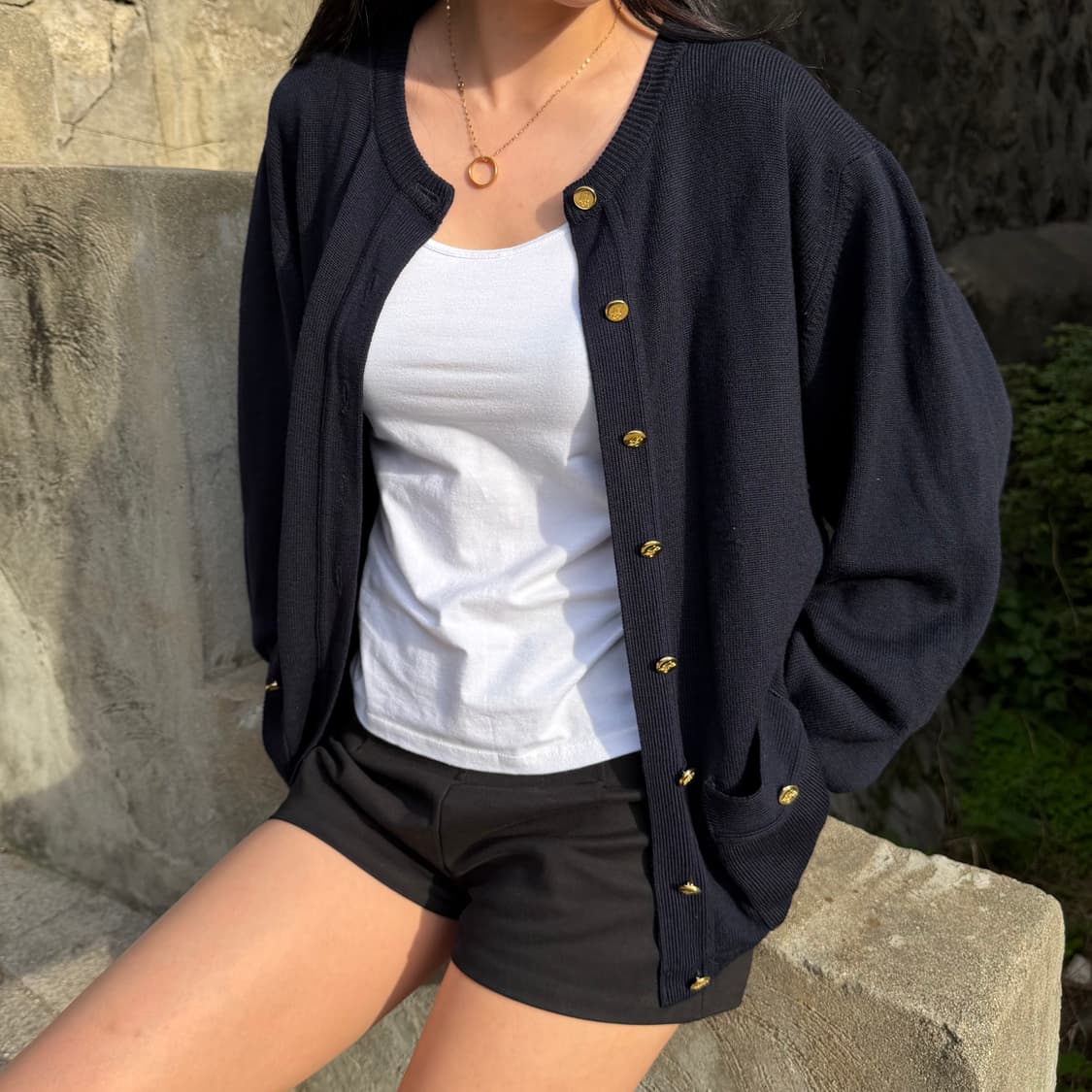90s Burberrys Gold Button Cardigan 상품이미지2