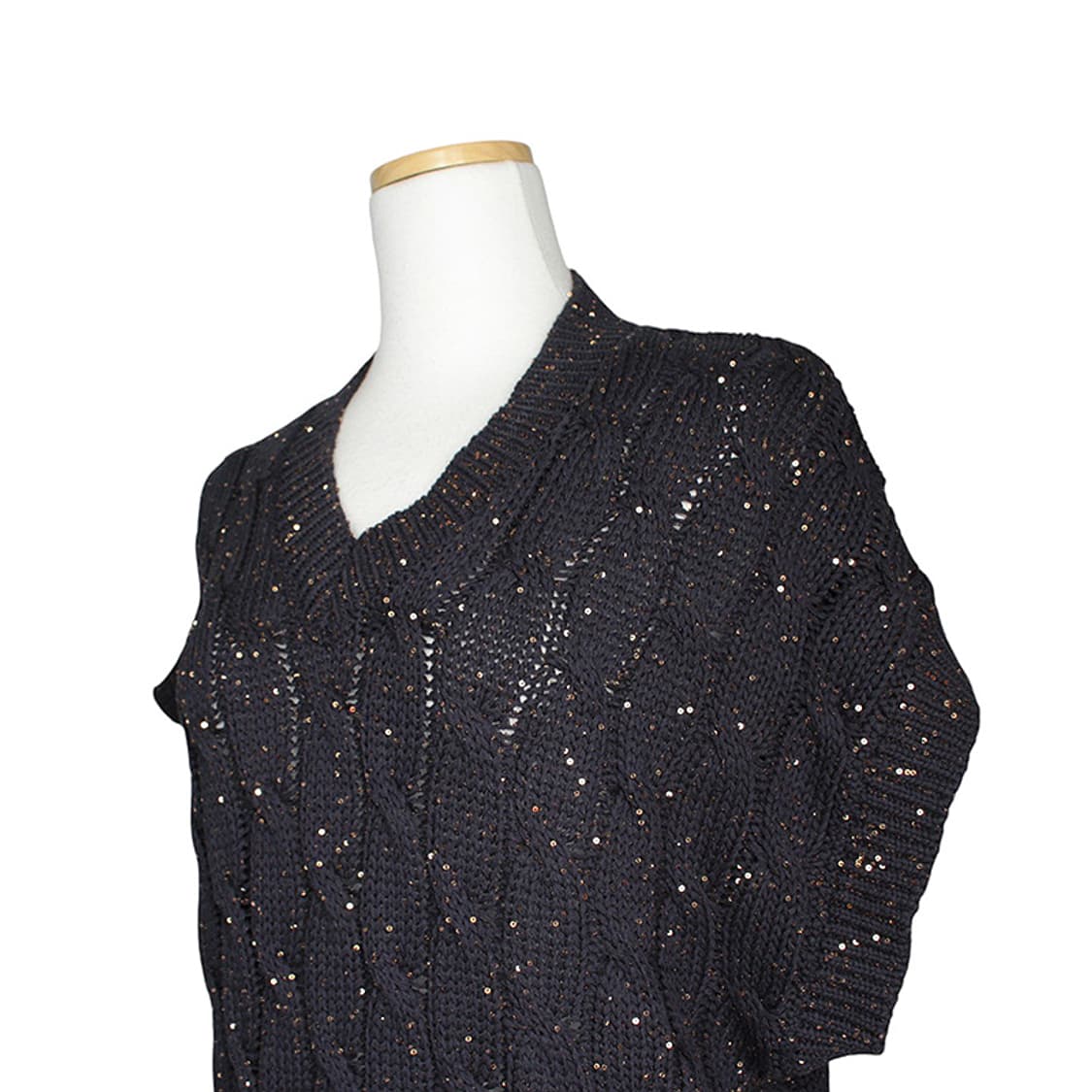 브루넬로 쿠치넬리 블랙 시퀸 니트 베스트 55, 66 상품이미지4