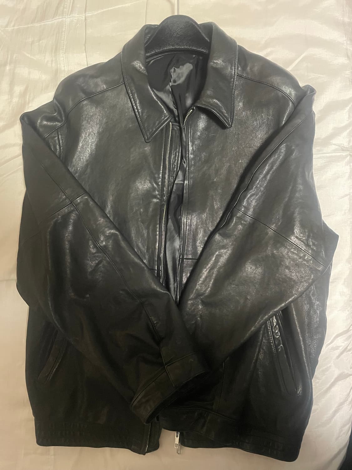 M) 유스(youth) 워시드 레더 블루종 상품이미지2