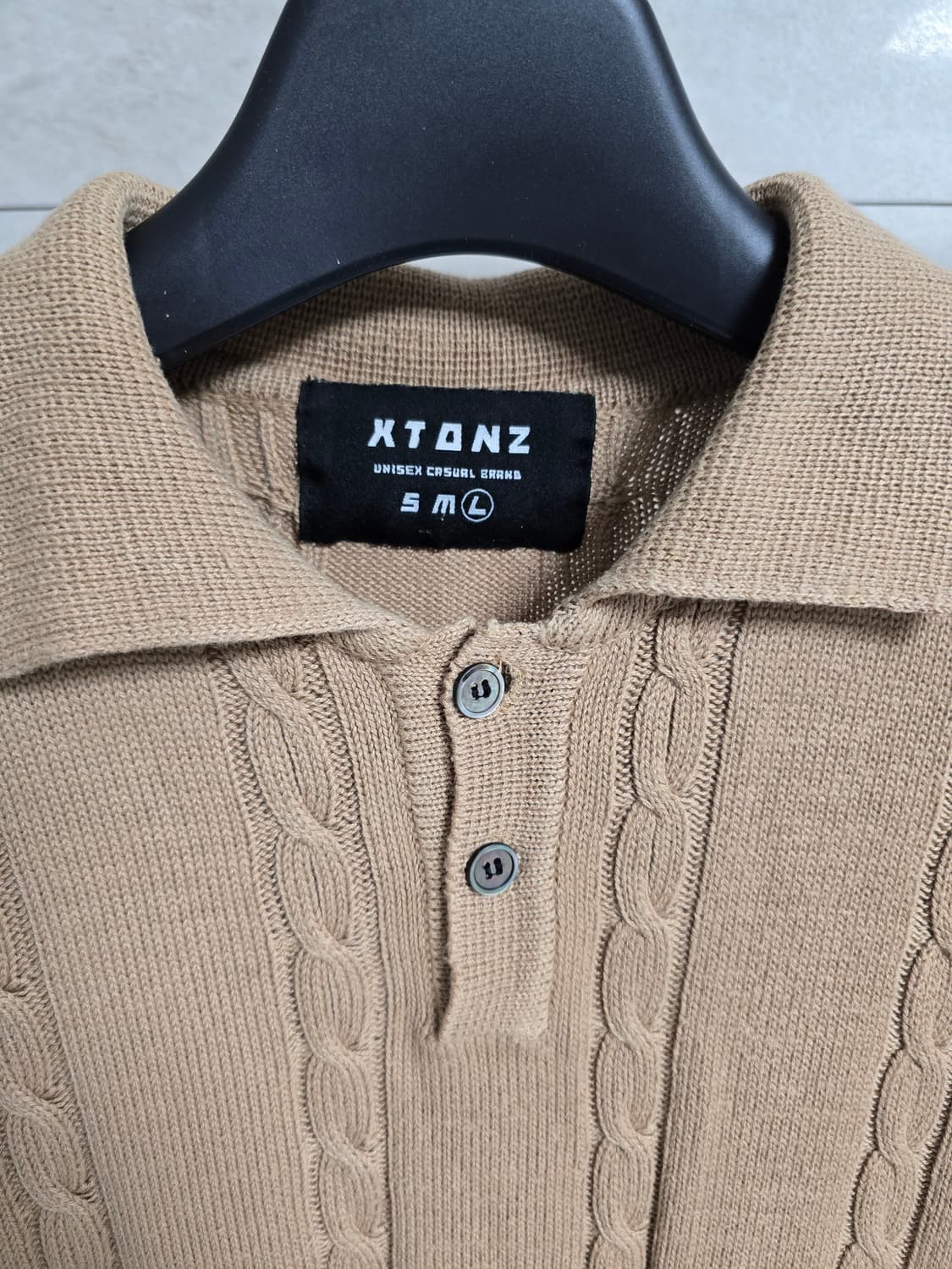 엑스톤즈 카라넥 니트 반팔 XL 상품이미지2