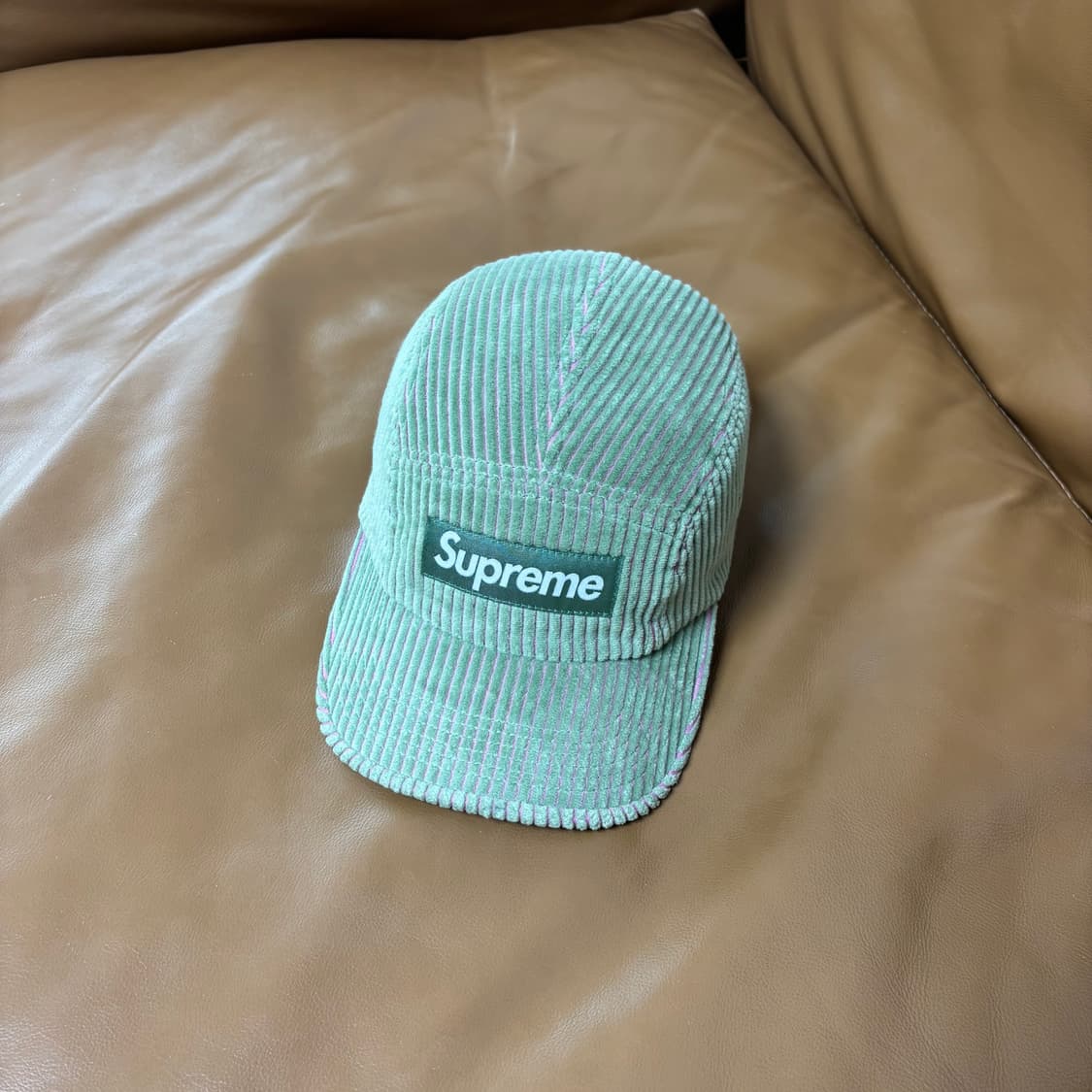 슈프림 캠프캡 모자 박스로고 23ss 코듀로이 투톤 그린 상품이미지1