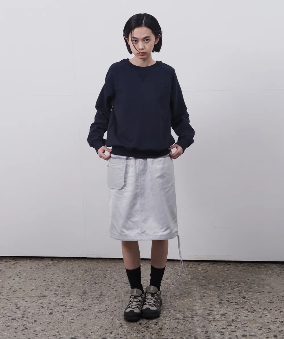 오헤시오 POCKET BANDING SKIRT, SILVER GRAY 상품이미지2