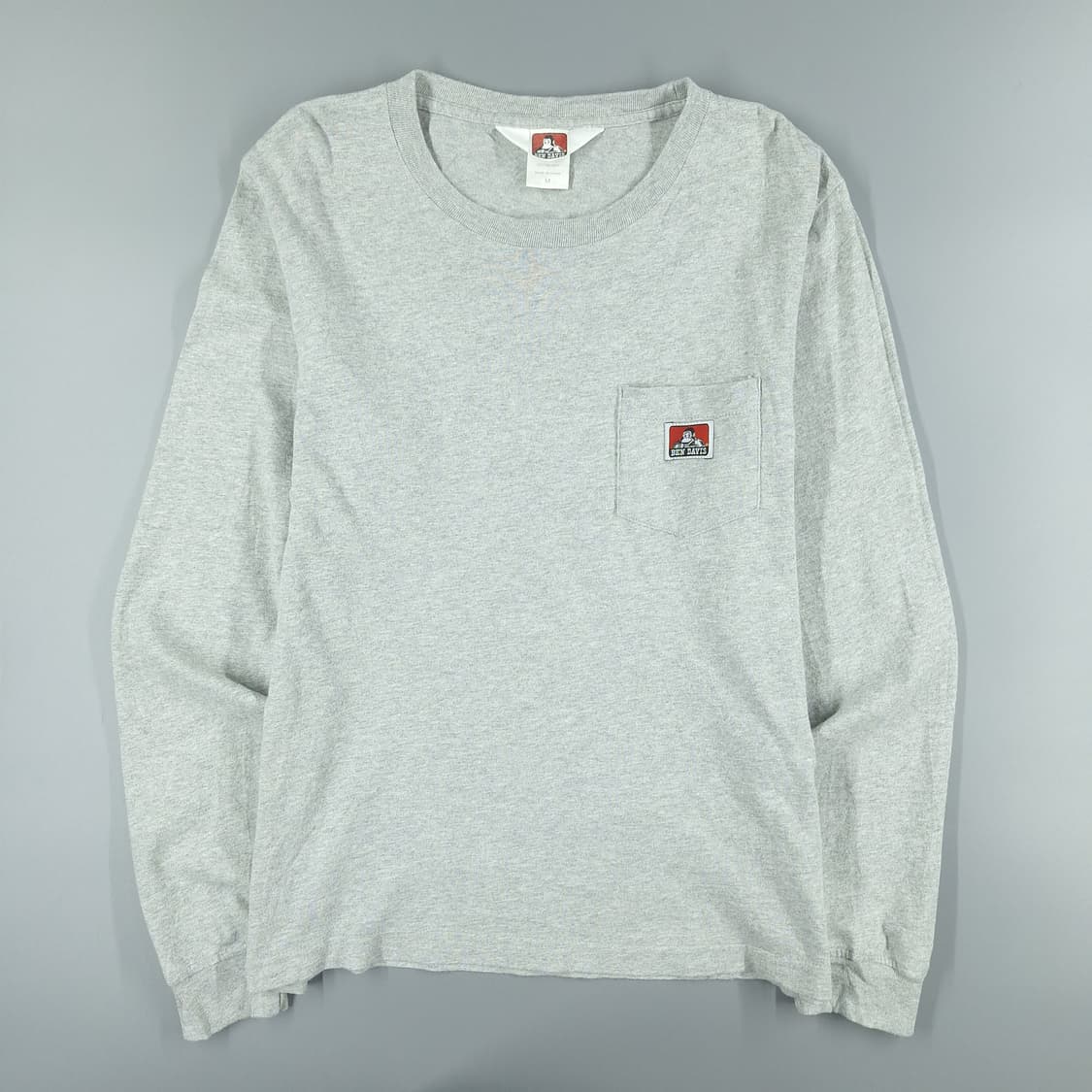 벤데이비스 그레이 체스트포켓 로고패치 코튼 긴팔 티셔츠 롱슬리브 M 상품이미지2