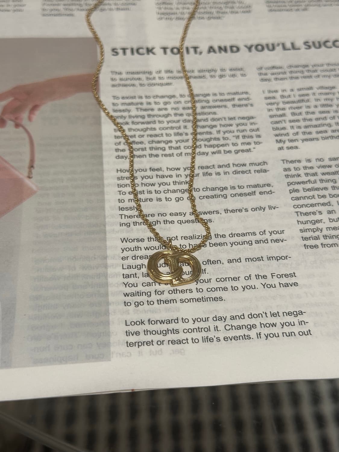 디올 CD 로고 골드 레드벨벳 예리 목걸이 상품이미지4