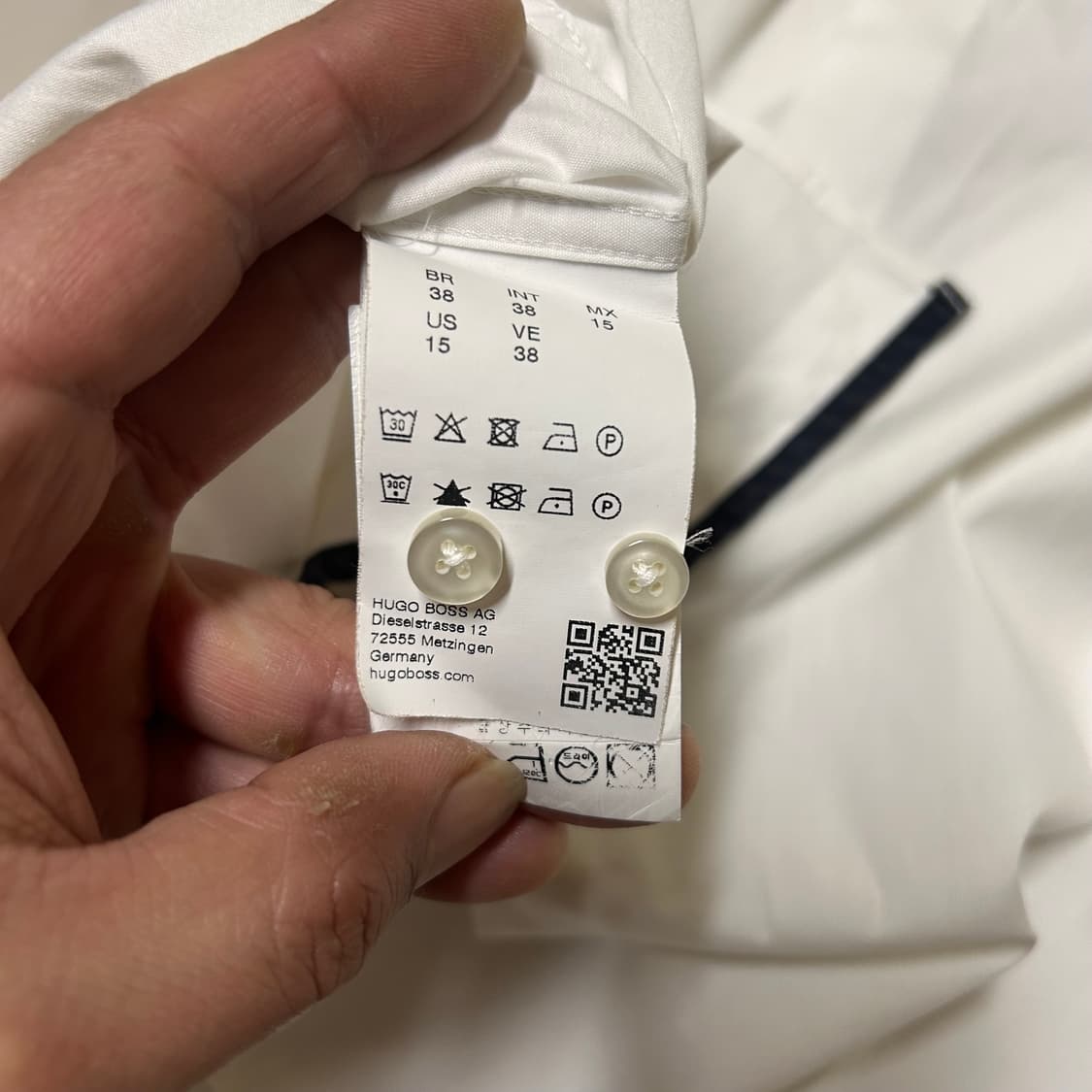 보스 슬림핏 국문정품 화이트 셔츠 95 상품이미지3