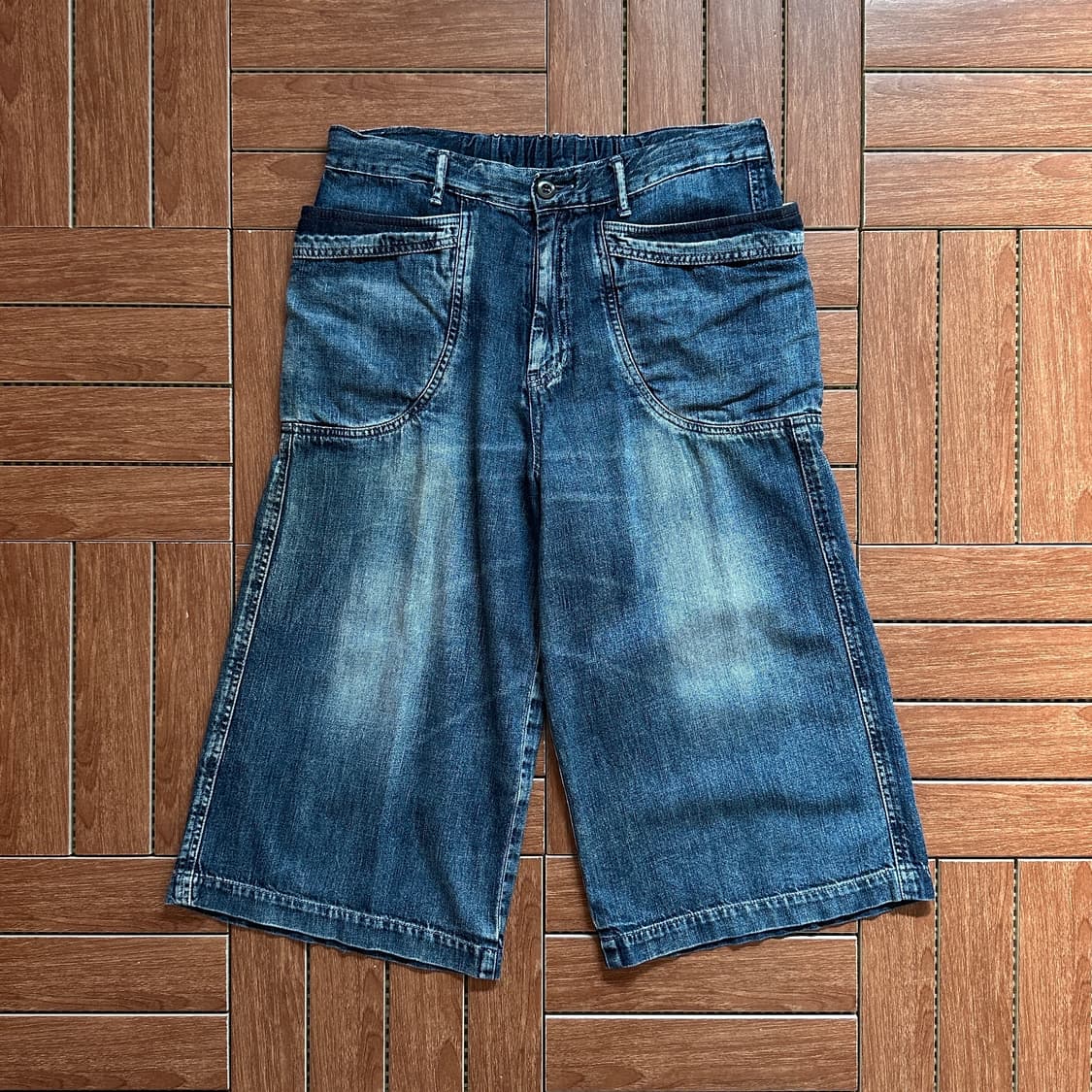 Deep blue half denim shorts  상품이미지4