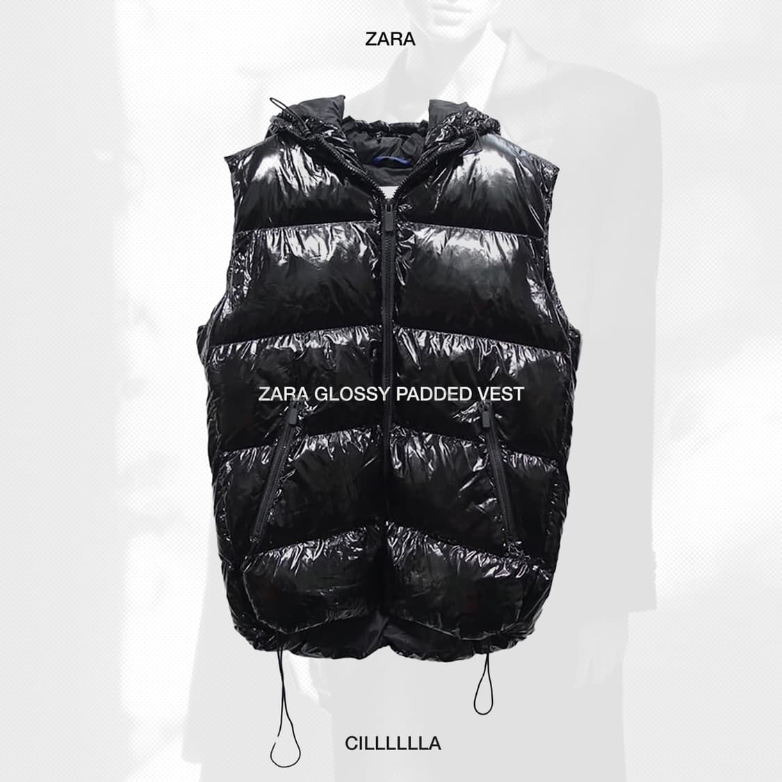 [M] ZARA 자라 글로시 유광 패딩 베스트 상품이미지1