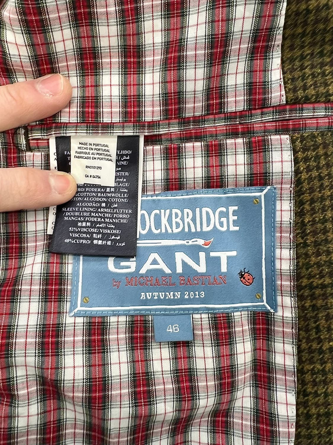 간트 해링본 브레스티드 트위드 2b 클래식 블레이저 상품이미지7