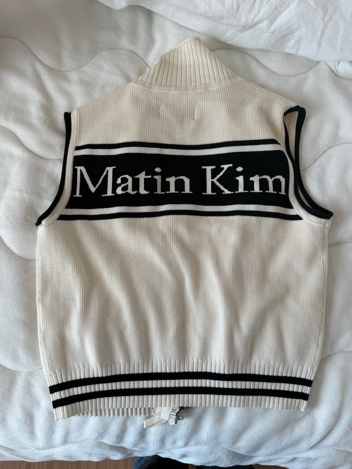 마뗑킴 스펠 포인트 니트 조끼 아이보리 (s) 상품이미지2