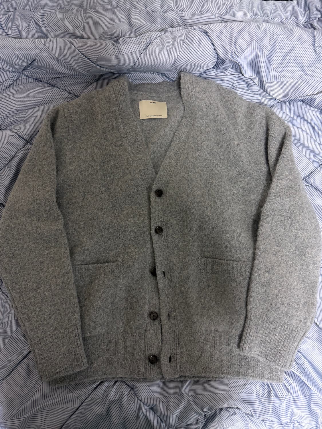 포터리 야크 알파카 포켓 가디건 3사이즈 멜란지그레이 상품이미지2