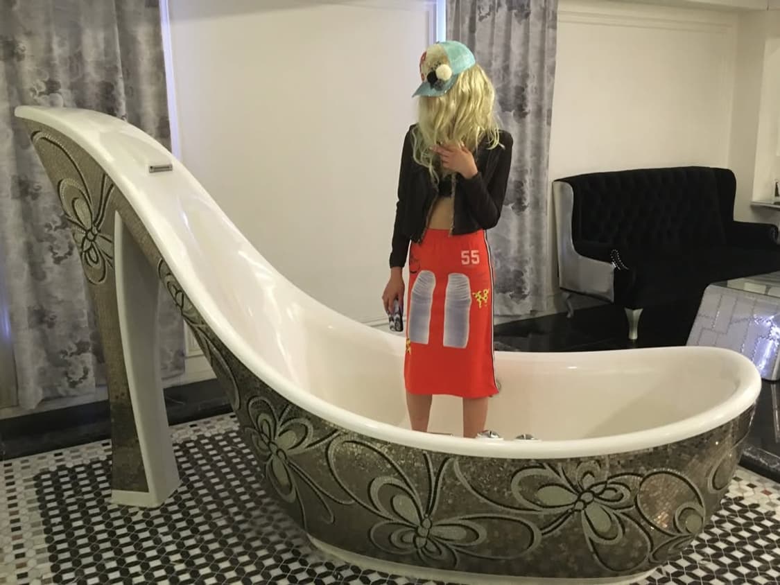 Red track long skirt 상품이미지4