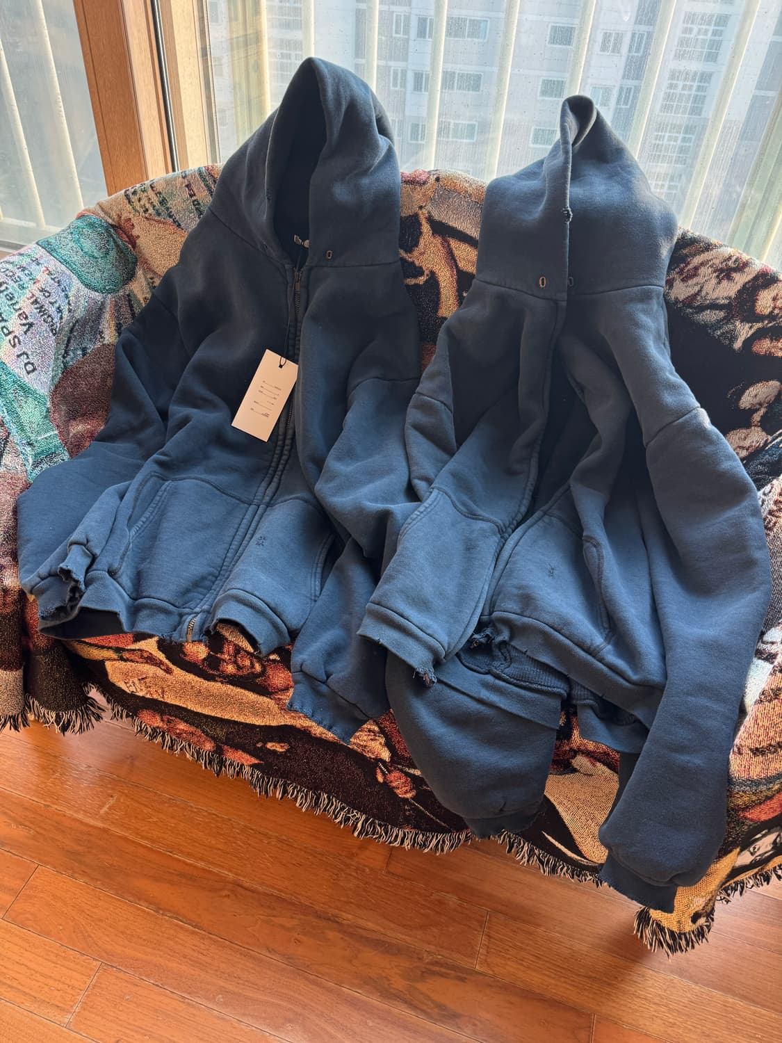 아프레쎄 25AW 빈티지 후드집업 네이비 상품이미지2