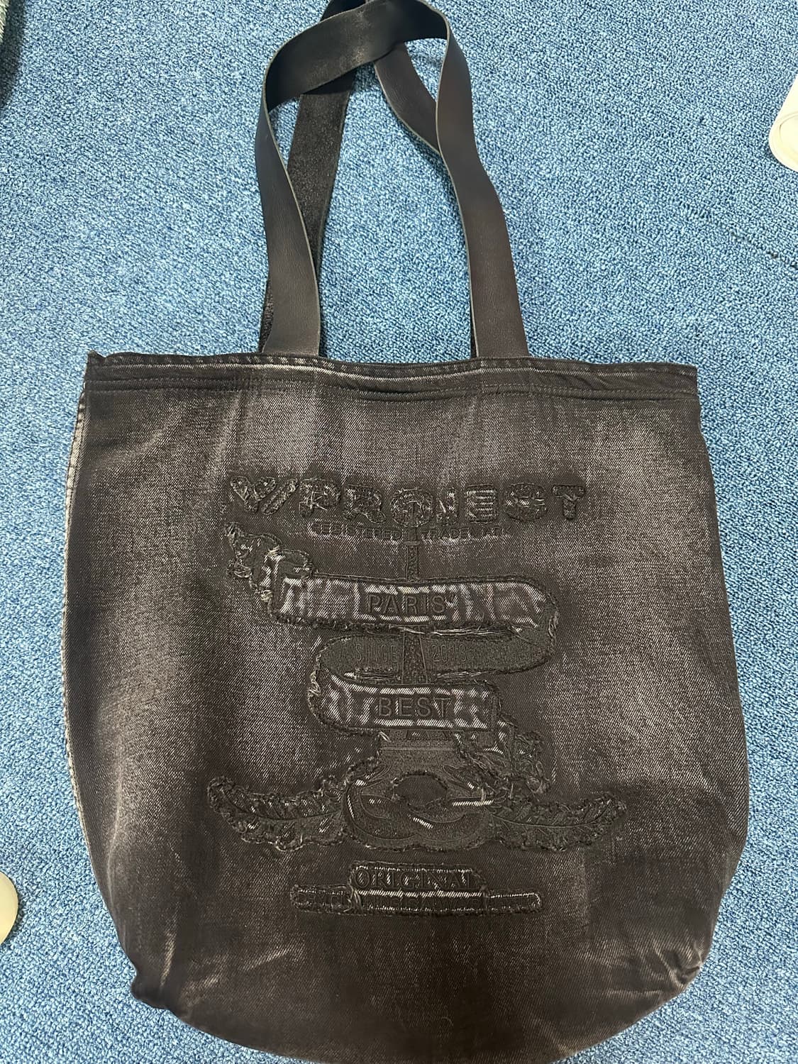 Y project 올블랙 데님 토트백 상품이미지2