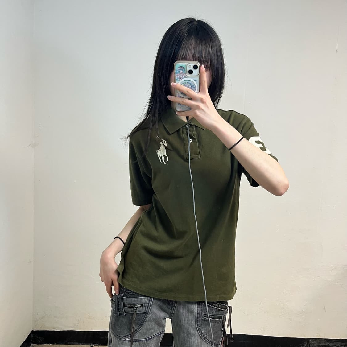 Polo khaki big pony collar T-shirts 상품이미지1