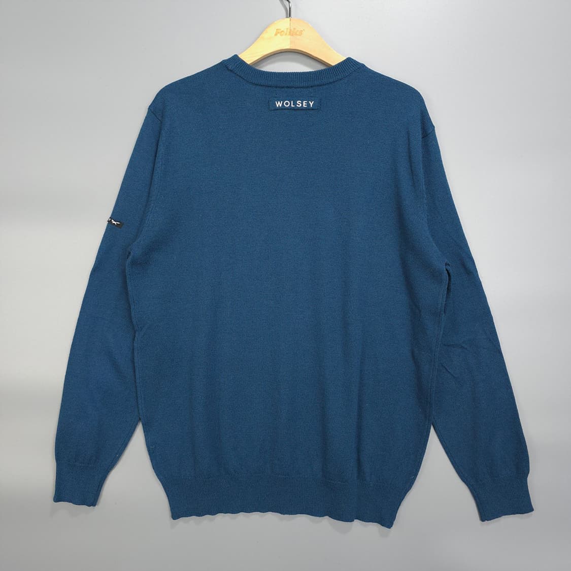 울시 WOLSEY 로고 크루넥 니트 블루 L 상품이미지5