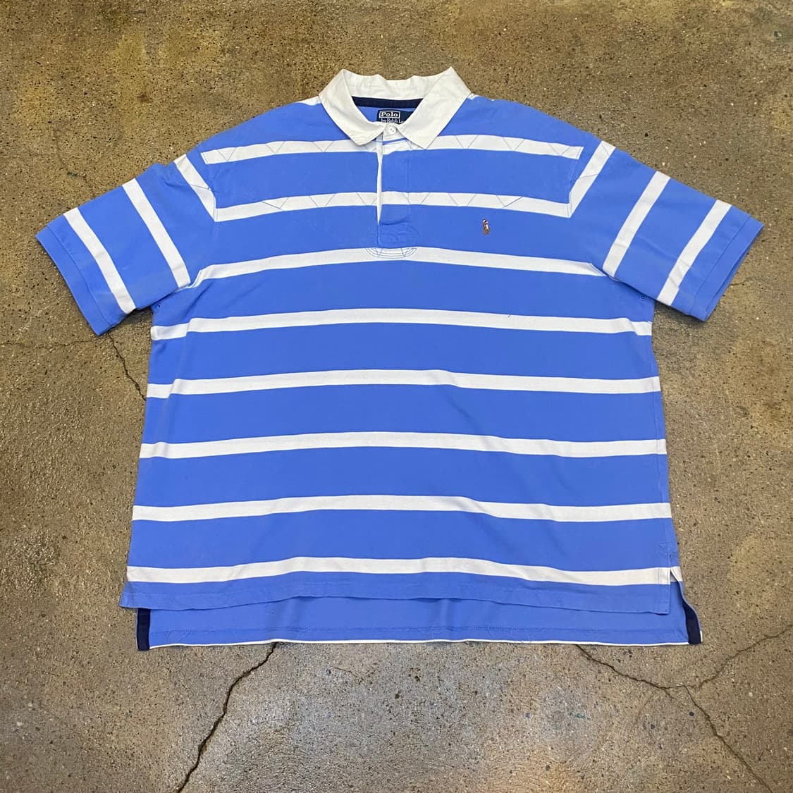 레어) 미국 빈티지 폴로 스트라이프 반팔 럭비티 반팔티 셔츠 빅사이즈 상품이미지1