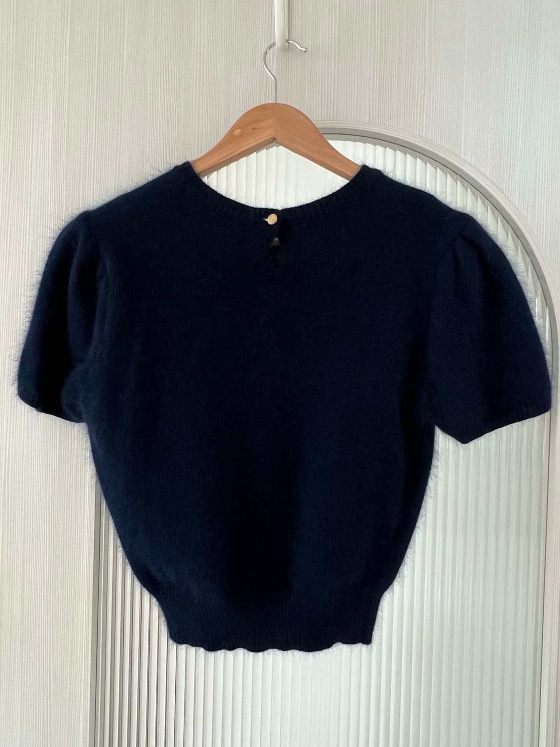 네이비 앙고라 반팔 니트 상품이미지3