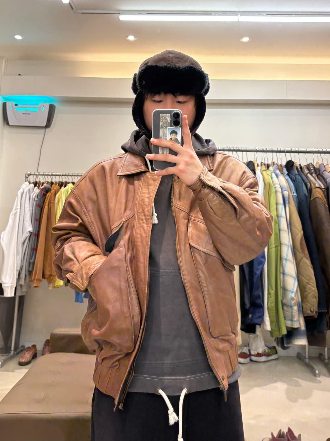 발리 레더 봄버 자켓 상품이미지8