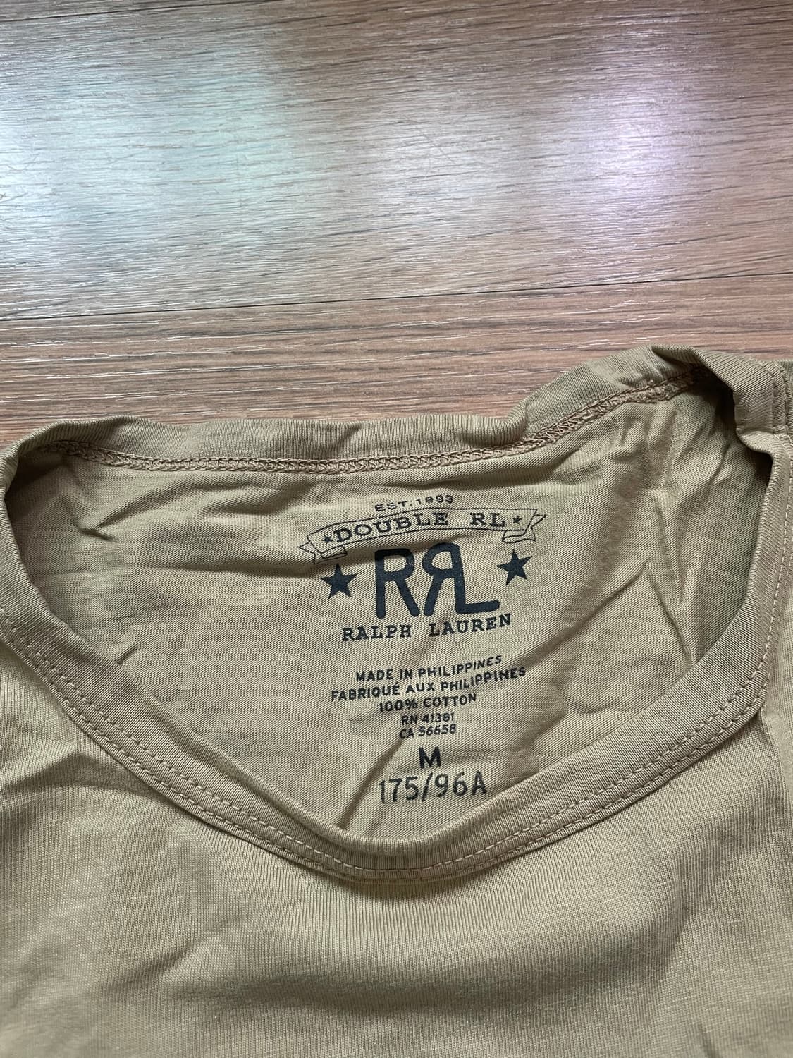 RRL 더블알엘 로고 반팔 티셔츠 카키 컬러 M사이즈 상품이미지2