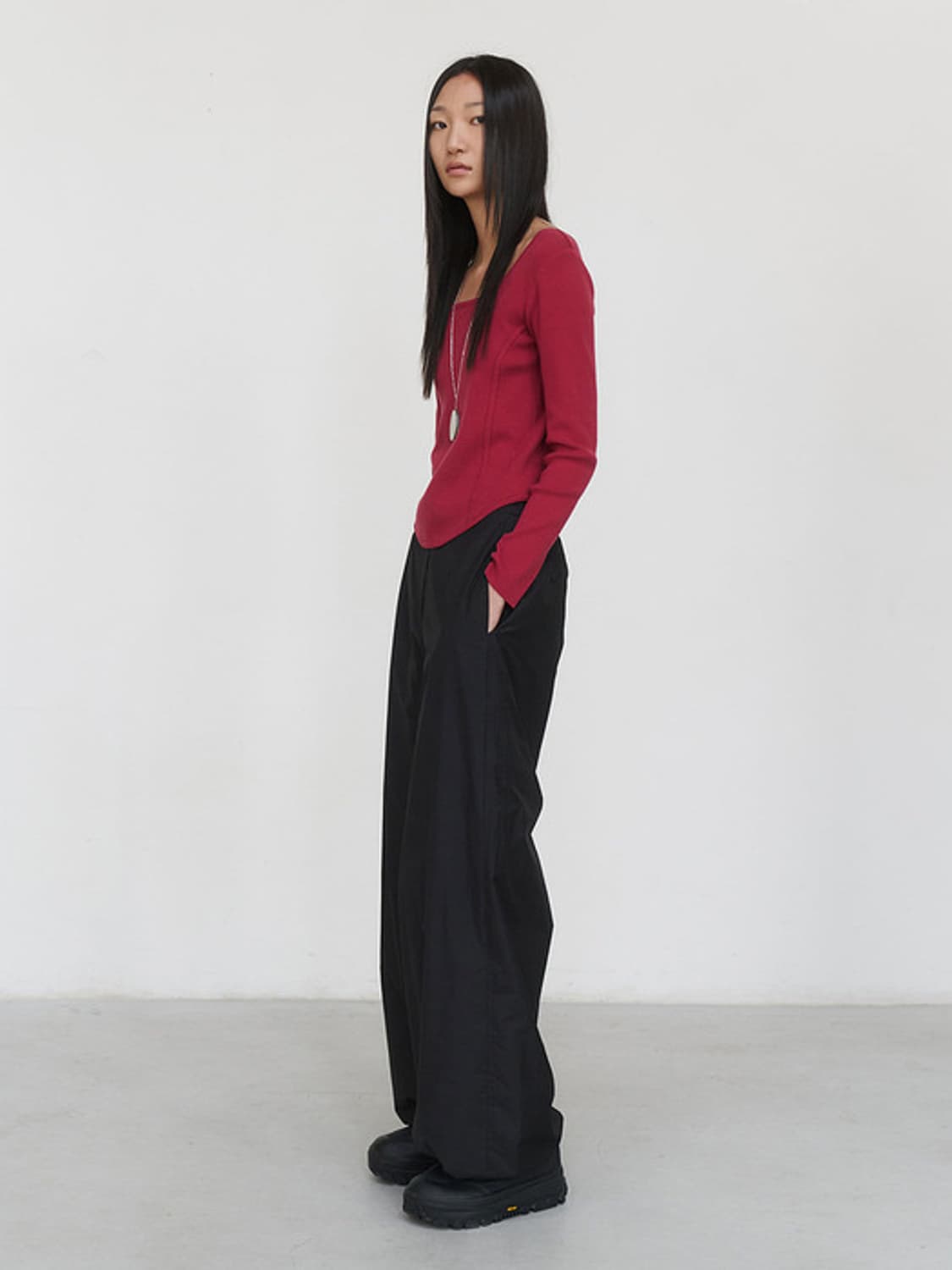 AMOMENTO 아모멘토 BALLOON BANDING PANTS 블랙 0 상품이미지4