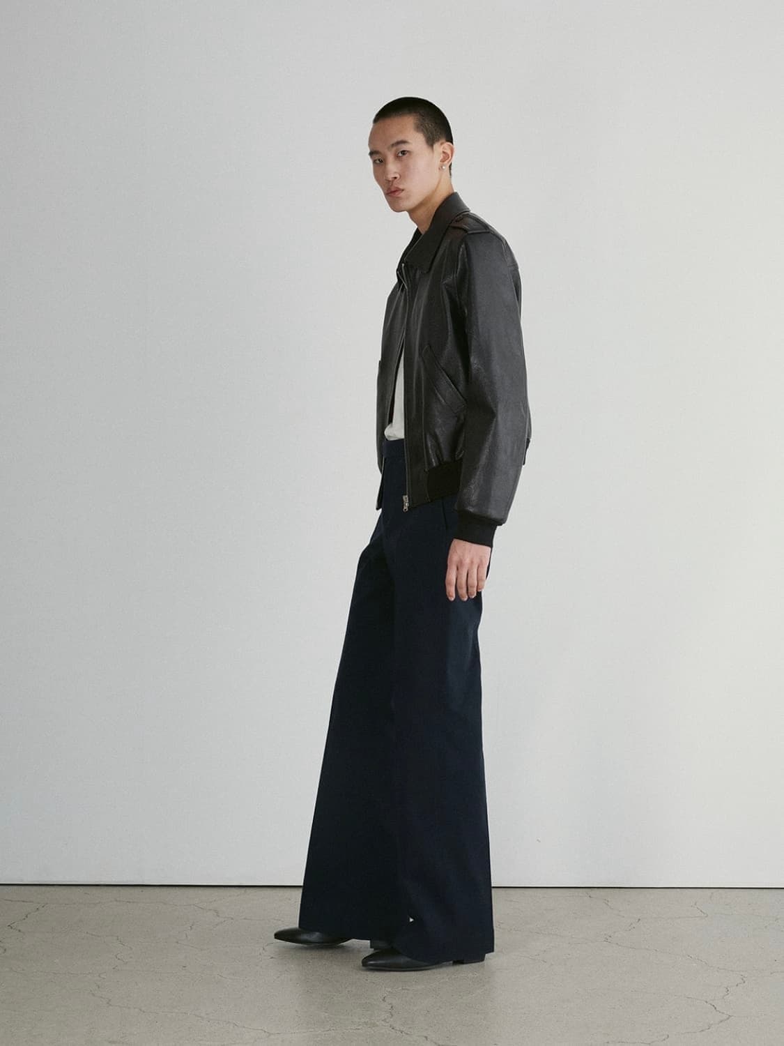 [L] 렉토 벤 에폴렛 고트 레더 점퍼 가죽 자켓 상품이미지5