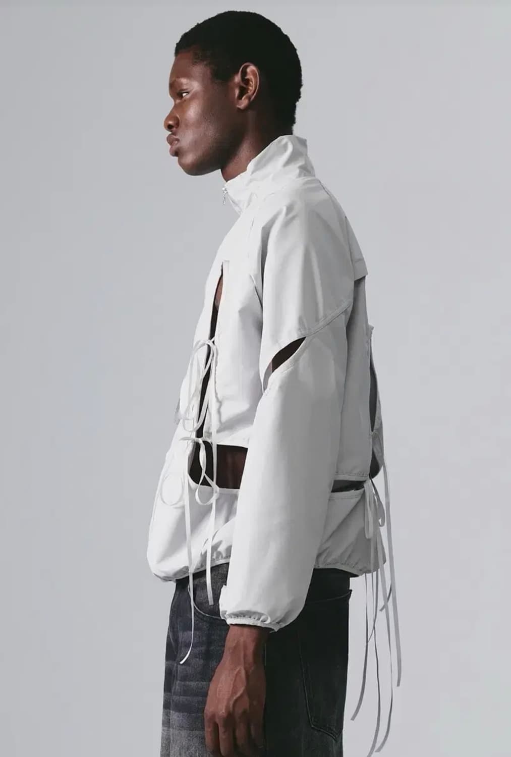 nache 나체 컷아웃 윈드브레이커 바람막이 라이트 그레이 1사이즈 상품이미지2