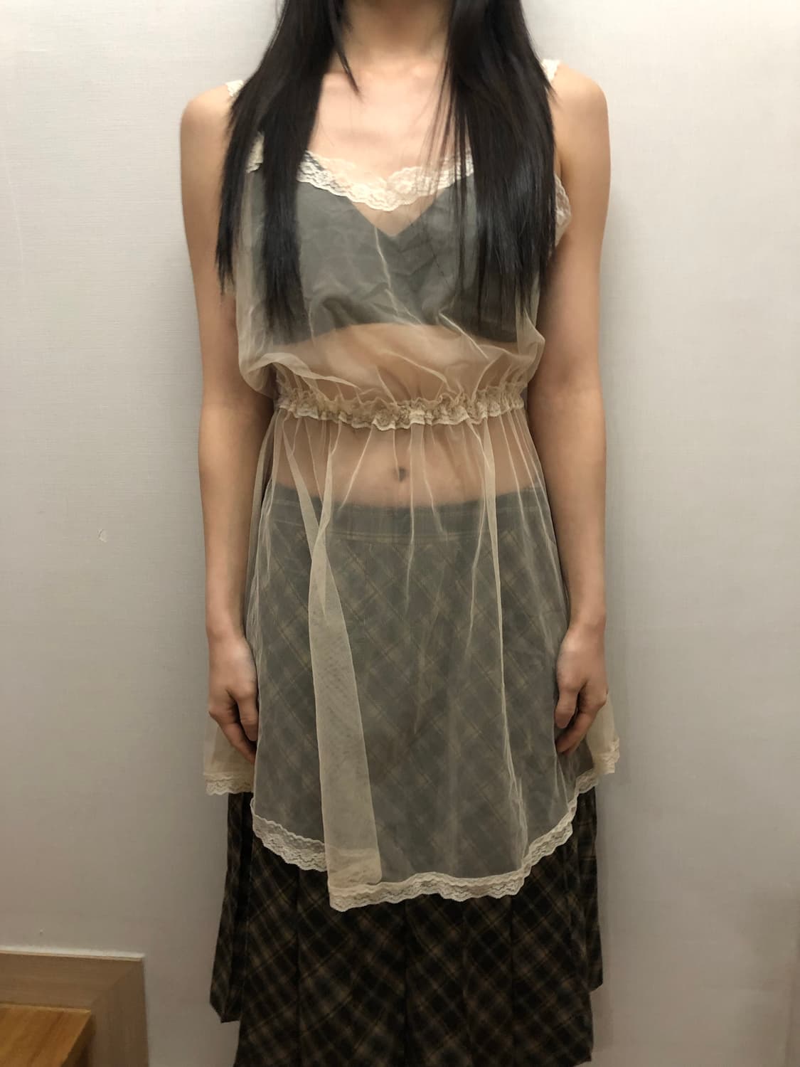 빈티지 아이보리 레이스 슬립 원피스 상품이미지4