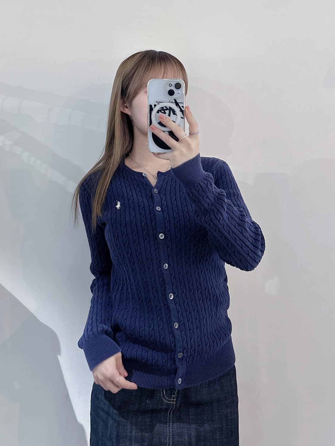 폴로랄프로렌 화이트포니 네이비 케이블 가디건 상품이미지2