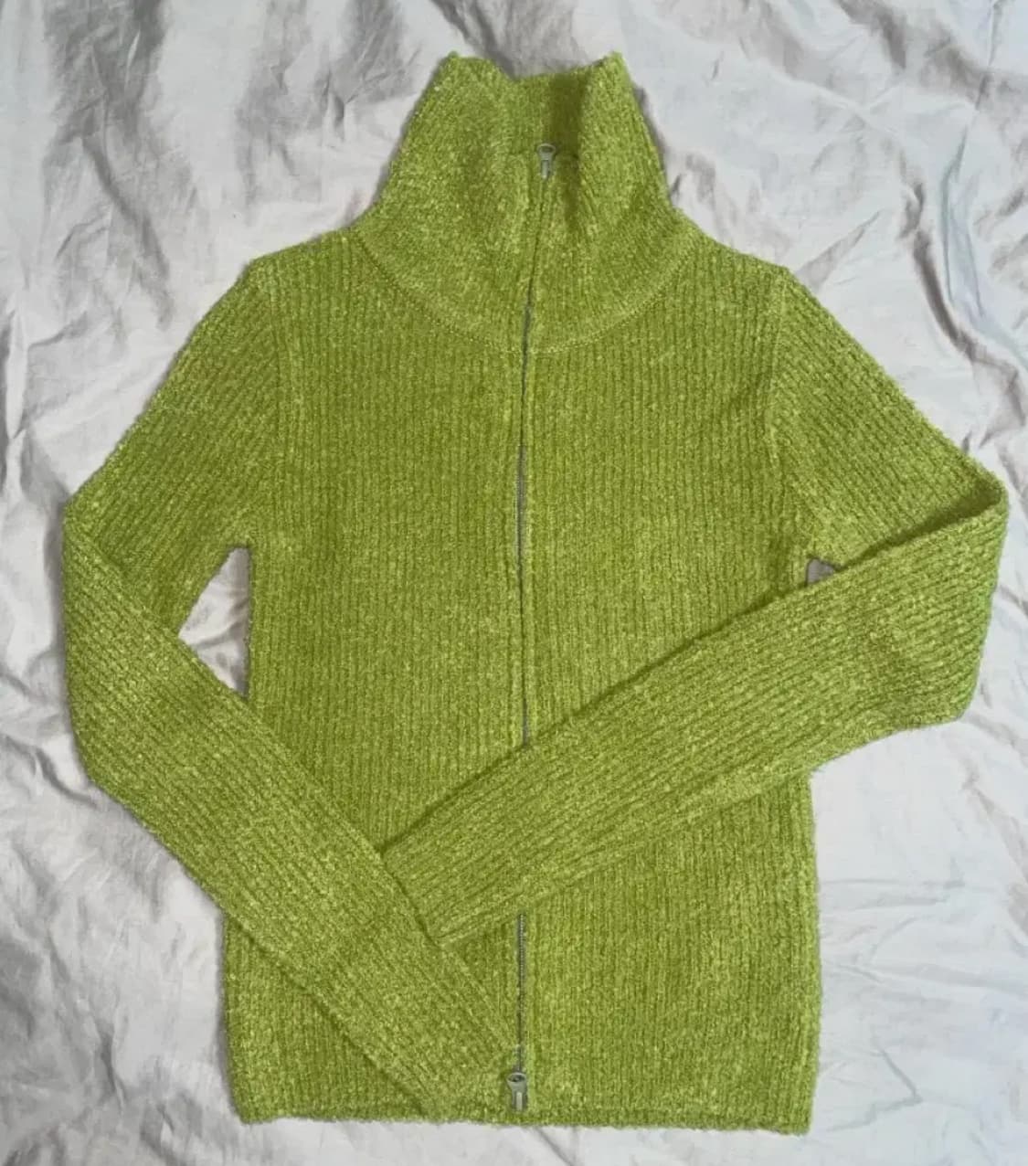 스컬프터 부클 니트 집업 아보카도 XS 상품이미지2