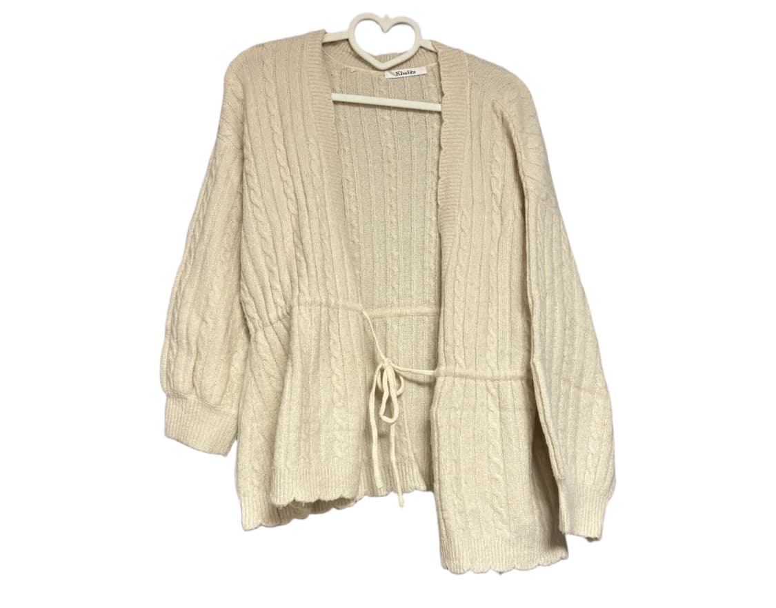 아이보리 꽈배기 니트 가디건 상품이미지1