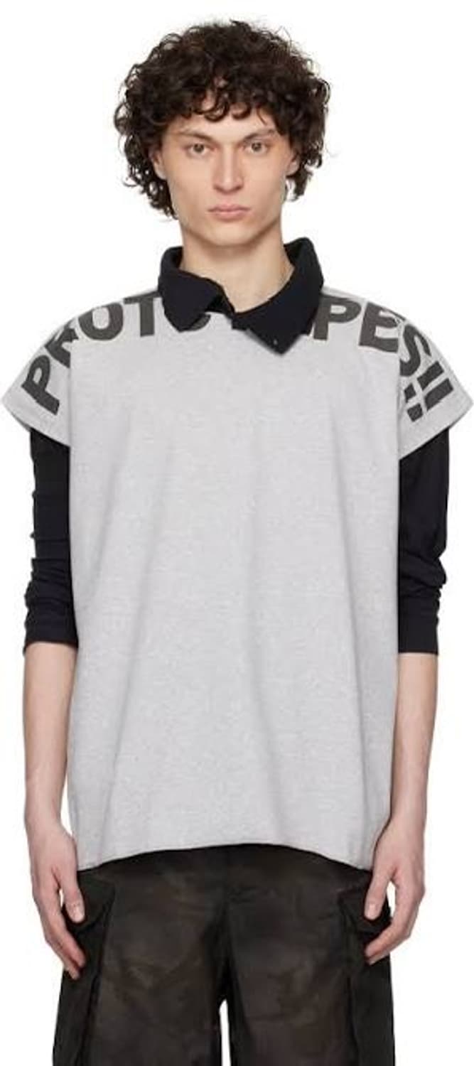 [L/XL] 프로토타입스 와플 머슬핏 티셔츠 그레이 상품이미지1