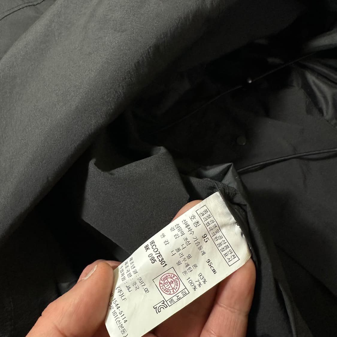 M 95 일꼬르소 블랙 간절기용 나일론 트렌치코트 상품이미지7