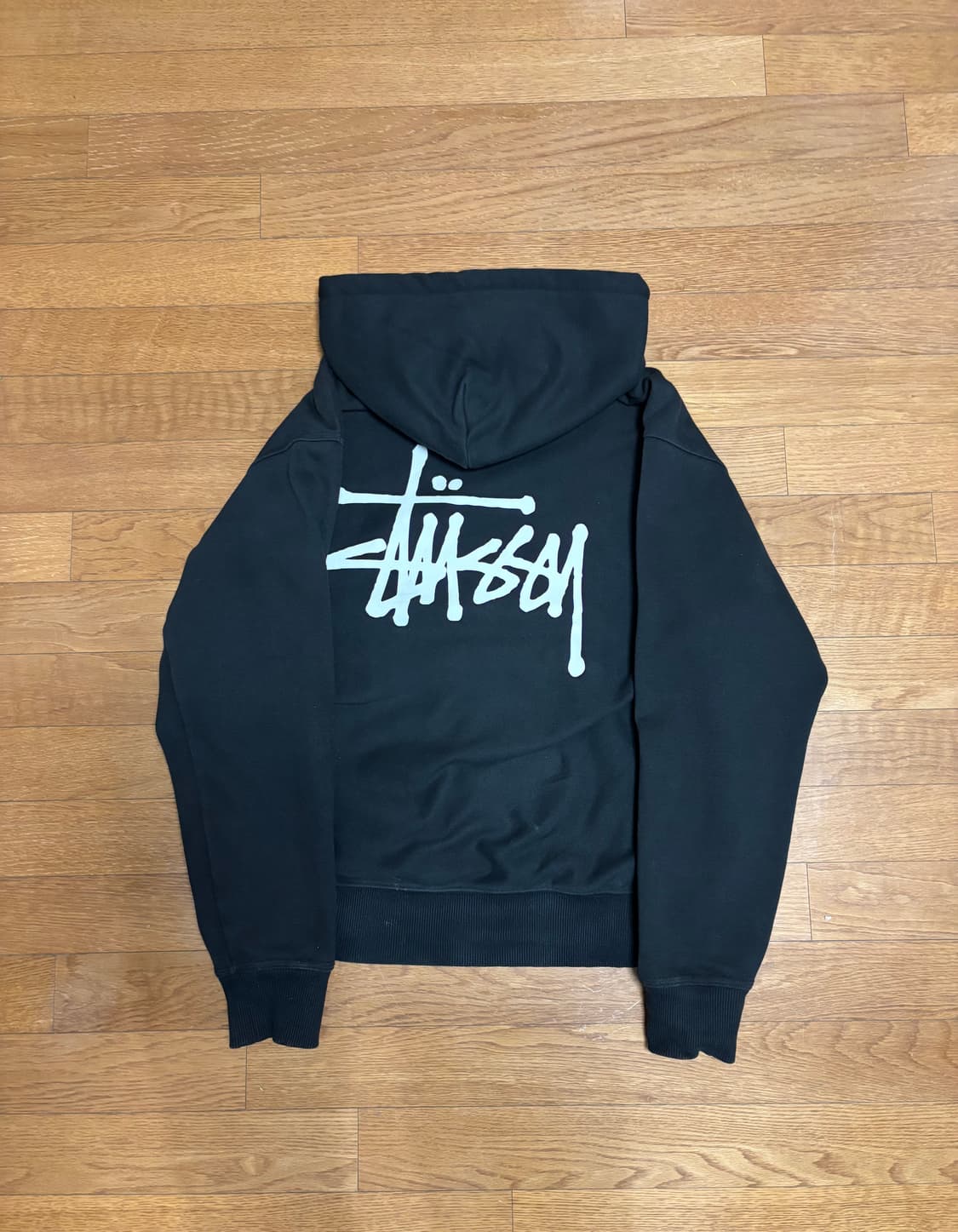 스투시 베이직 블랙 후드티 (S) 상품이미지2