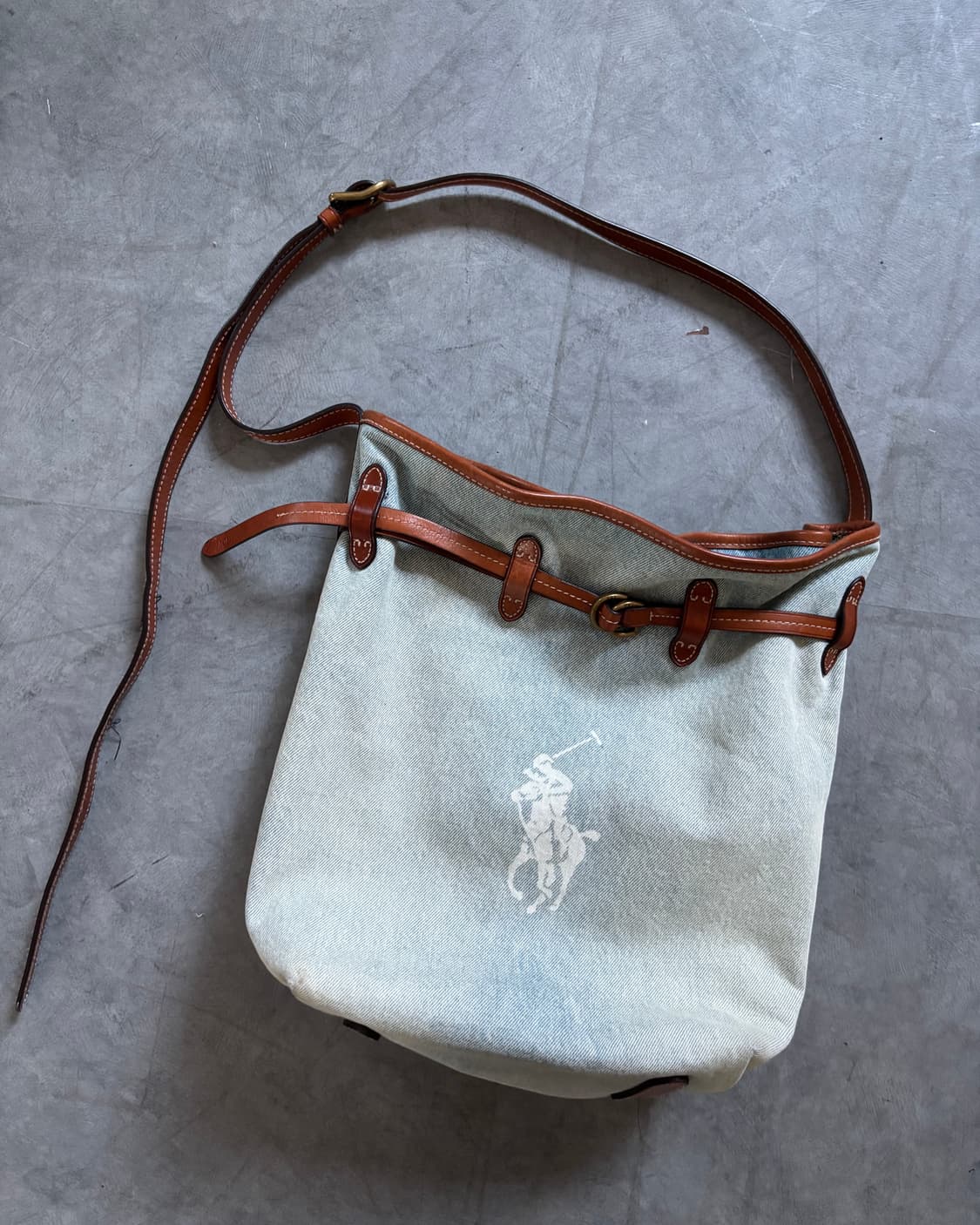 Polo 폴로 랄프로렌 데님 미디어 벨포트 버킷 백 상품이미지3