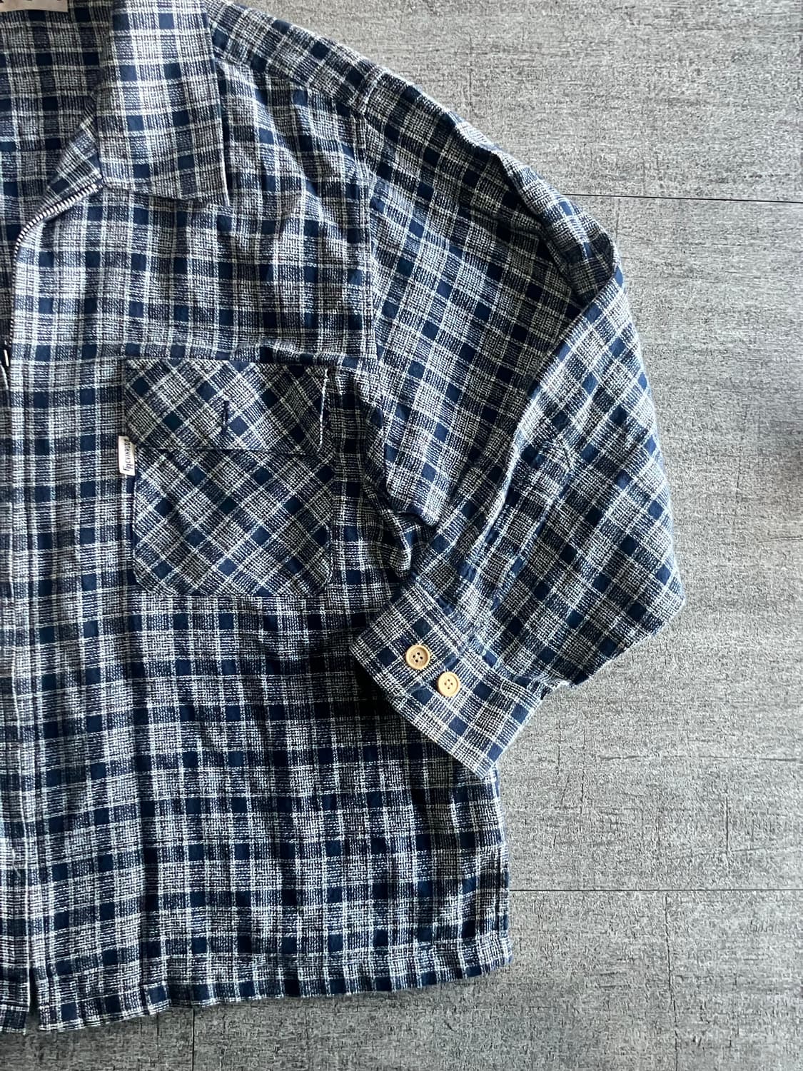 일본빈티지 Erevinrude 올드스쿨스트릿 오혁풍 잔체크 블루종자켓 상품이미지2