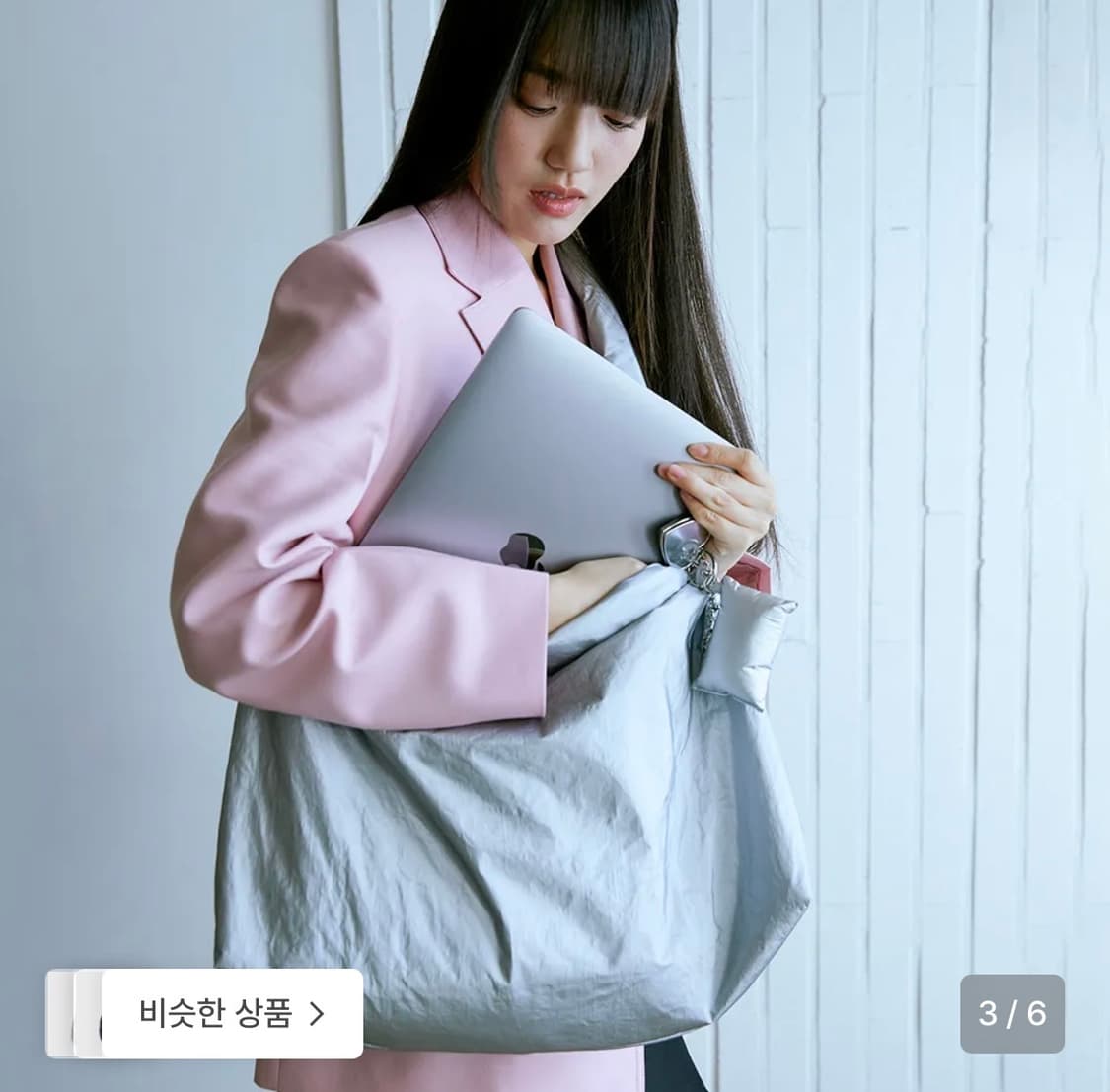 무음 muwm 퍼프업 빅백 실버색상 상품이미지4
