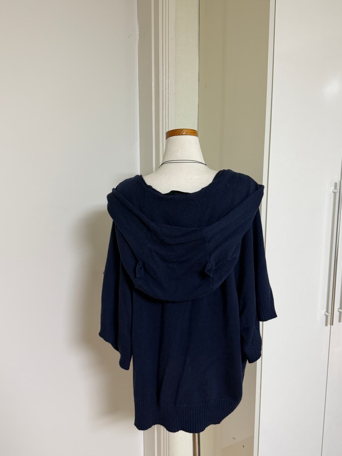 네코 네이비 반팔 후드 가디건 상품이미지4