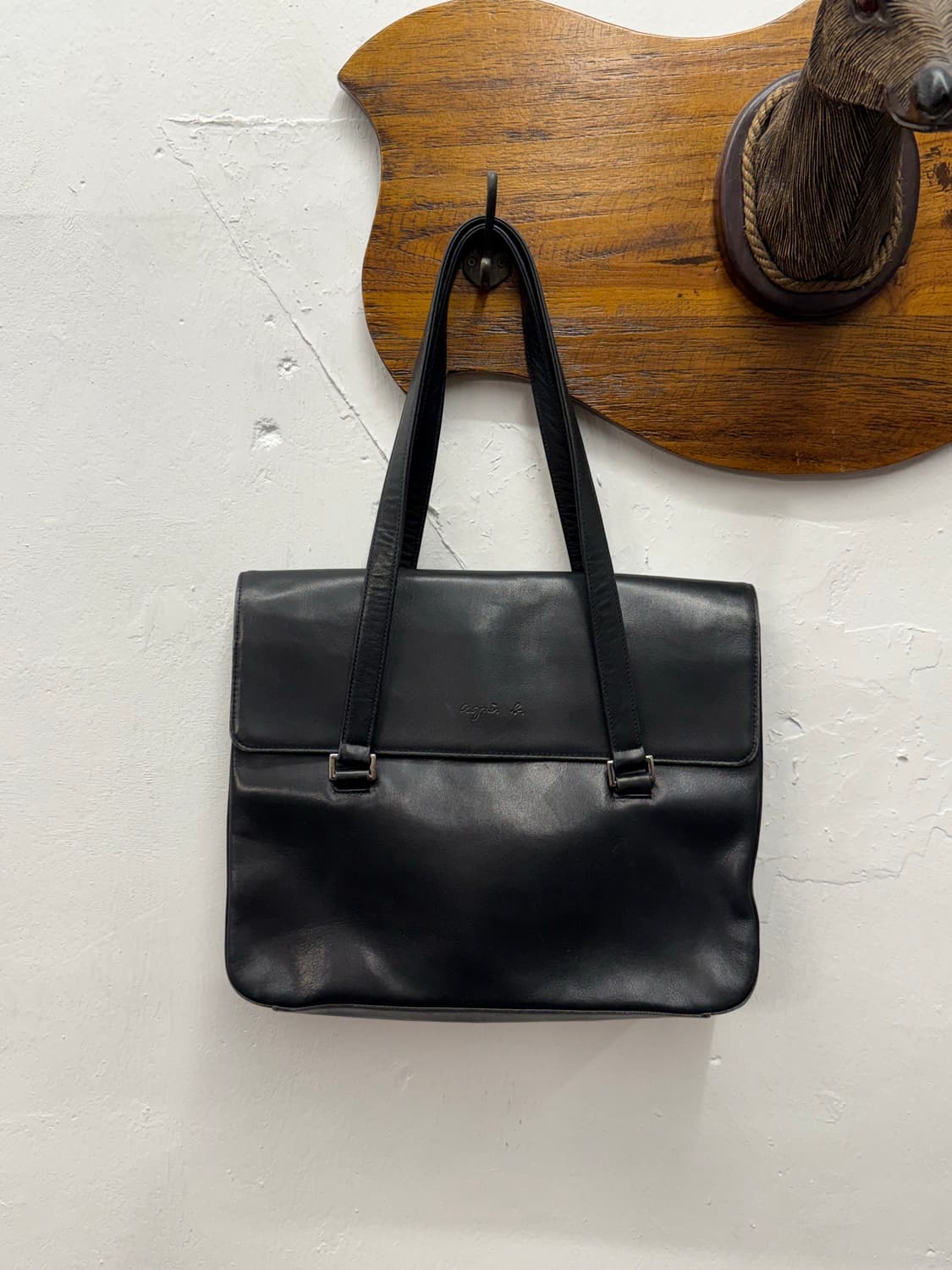 Japan AGNES B. Leather Flap Bag 상품이미지1